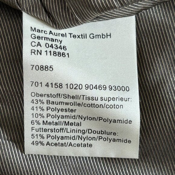 MARC AUREL Blazer Sz 40 Textured Crinkled Brown Button Front Raw Edge Germany - Picture 4 of 8